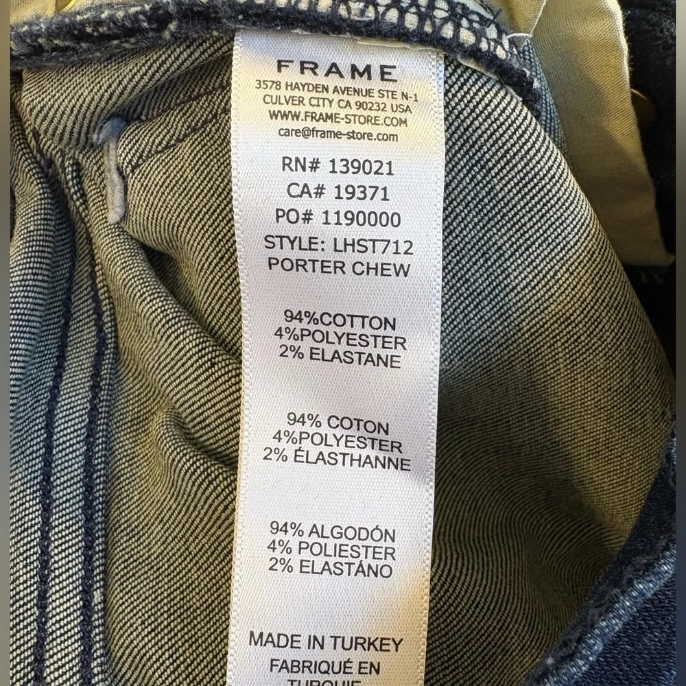 Frame Stretchy Le High Straight in Dark Denim Wash Size 24 - Picture 7 of 7